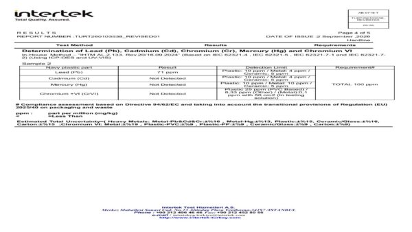 HDPE / PP Test Raporu — Sayfa 4 önizleme